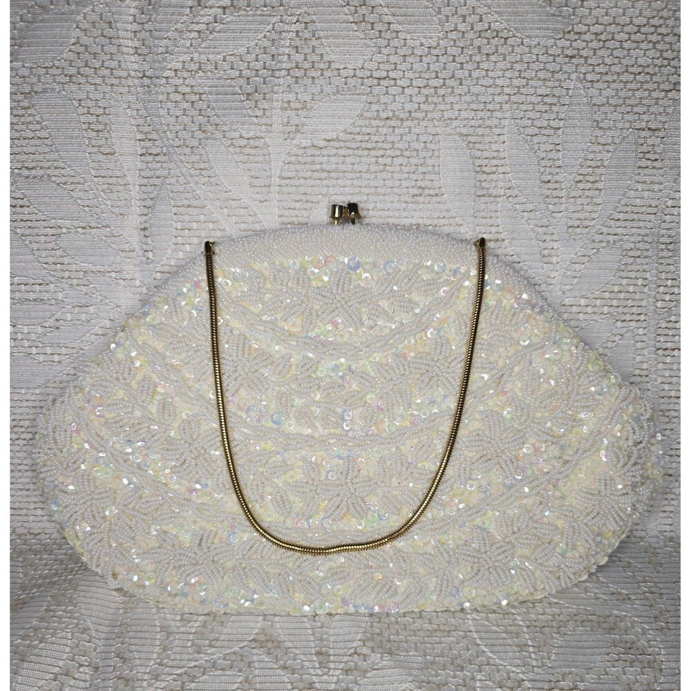 Vintage Le Regale Pearl Beaded Sequins Clutch Bag